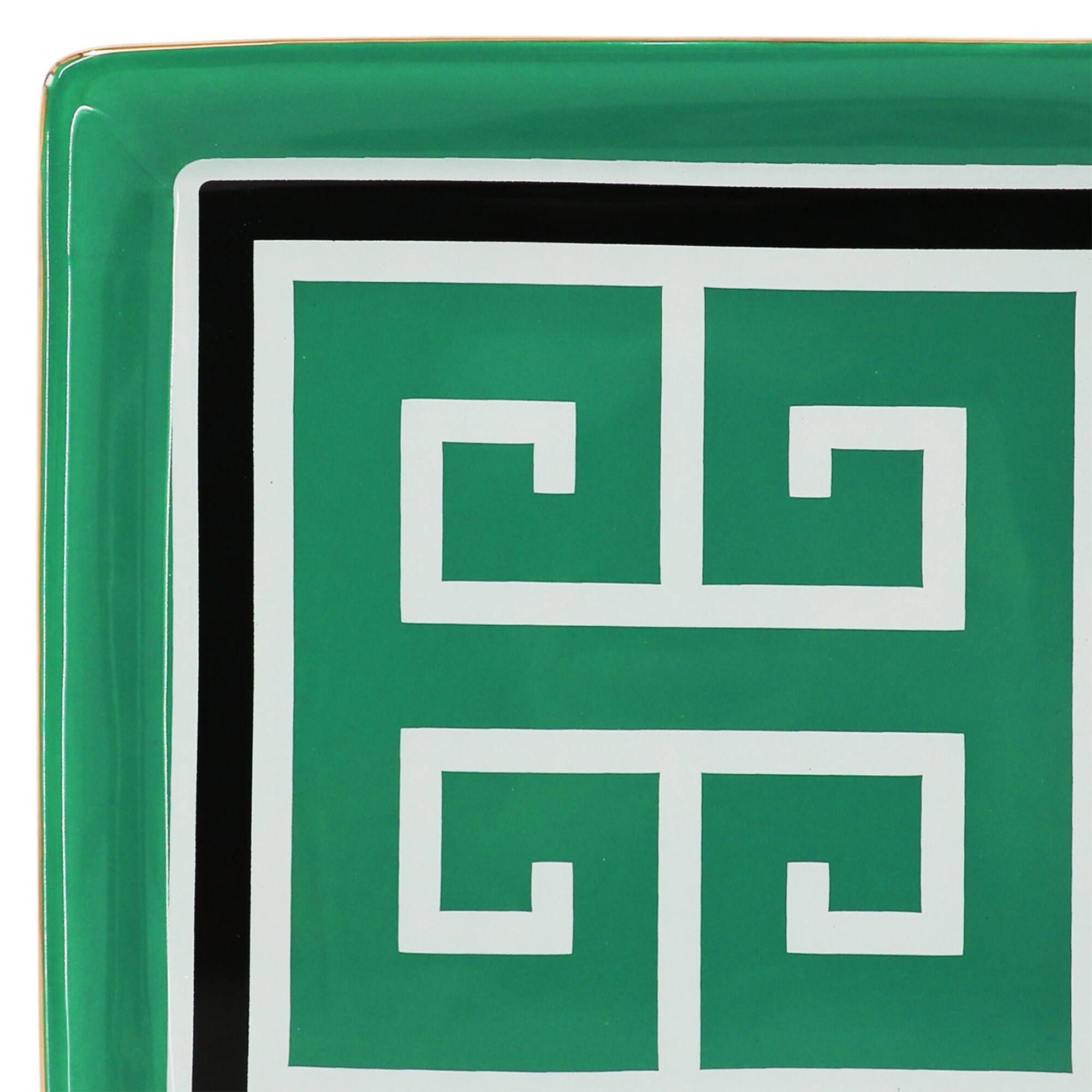 Jonathan Adler x Michaels 7.25" Green & White Greek Key Ceramic Plate